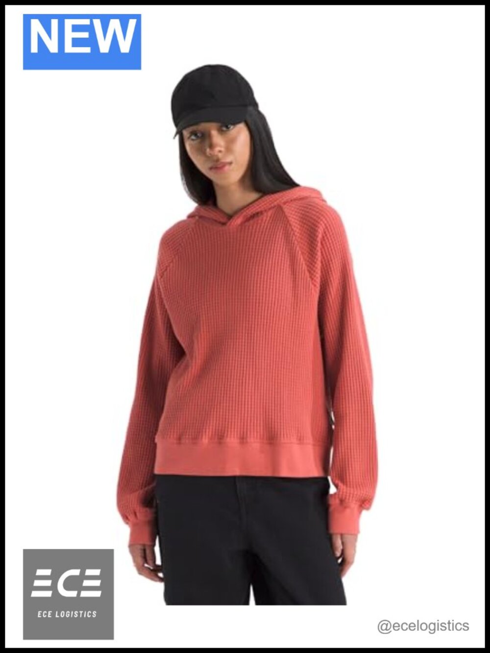 North Face Chabot Hoodie Pullover Relaxed Fit Thermal Knit Cotton